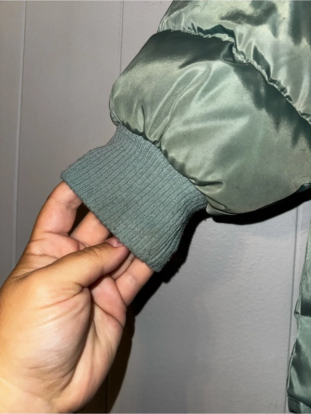 Zara Green Puffer Bomber Jacket